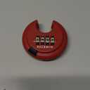 DELSWIN Outdoor Combination Padlock - 4 Digit Heavy Duty Disc Lock with Hardened Shackle,Combo Padlock for Gate,Storage Unit,Fence(25/64" Shackle, Red,1Pcs)