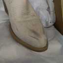 IUV Suede Cowboy Boots For Women Chunky Heel Pointed Toe Cowgirl Boots Mid Calf Western Embroidery fall Boot (6.5, Camel)