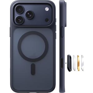 TORRAS Stronger Magnetic for iPhone 17 Pro Case Black, [Covered Camera Control] [Anti-Yellowing] Compatible with MagSafe, Military-Grade Drop Protection, Slim Phone Case for iPhone 17 Pro