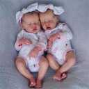Realistic Newborn Twins - 18 Inch Reborn Baby Dolls Boy and Girl, Lifelike Soft Body, Silicone Vinyl, Birthday Set (Boy and Girl Twins)