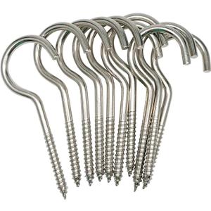 Axe Sickle 4 Inch Heavy Duty Large Screw Hook Ceiling Hook Cup Hook Silver 10 Pcs