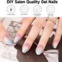 2 x Semi Cured Gel Nails Strips - 28 pcs UV Gel Nail Stickers for Women Work with Any UV Lamp, Long Lasting Nail Wraps for Home DIY Nails Art (Colorful Butterflies)