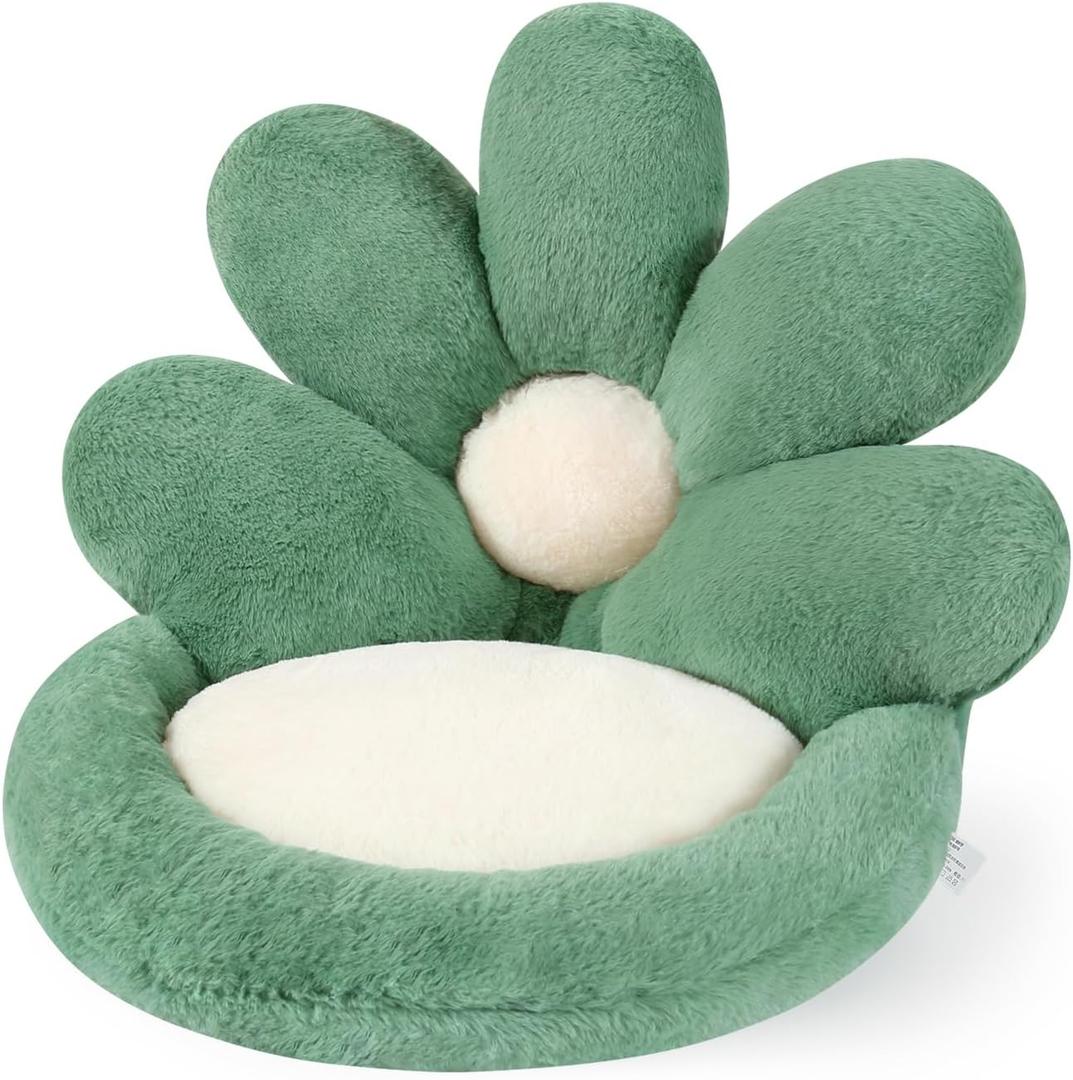 Ditucu Flower Shape Chair Pillow Cute Seat Cushion 21 inch Comfy Lazy Sofa Floor Pillows Dorm Seating for Bedroom Decor Green (Large)