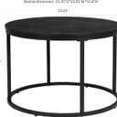Ball & Cast Side End Table Round Accent Table with Faux Marble Top , 23.25" Dia, Black