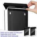 Thyle 6 x 9 Inch Outdoor Brochure Holder with Lid Acrylic Wall Mount Literature Box with Self Closing Lid Waterproof Clear Heavy Duty with Screws for Flyer Document Pamphlet Display (Black)