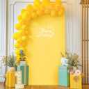 7.2FT Wedding Arch Cover Yellow Gold Spandex Fitted Wedding Arch Stand Covers Round Top Chiara Backdrop Cover for Birthday Party Ceremony Banquet Decoration