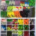 Pure Vie Fishing Topwater Lures Kits Mixed Universal Artificial Soft Baits Tackle Including Crankbaits, Spinnerbaits, Plastic Worms, Frogs, Hooks, Tackle Box - Freshwater Saltwater Fishing Equipment (301 Pieces)