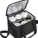 Trunab Reusable 6 Cups Drink Carrier for Delivery Insulated Drink Caddy with Handle and Shoulder Strap, Adjustable Dividers, Beverages Carrier Tote Bag, for Daily Life Takeout, Outdoors, Travel