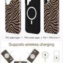 Jusy Magnetic Zebra Phone Case for iPhone 16 Plus,Coffee | Compatible with MagSafe, Cute Aesthetic Zebra Design, TPU and PC Protective Shockproof Cover