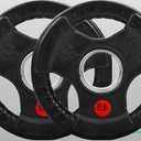 Fitvids 2 Inch Olympic Barbell Weight Plates Set, (2-10 Lb,4-5 Lb, 2-2,5Lb)  Barbell Weight Set for Home Gym Strength Training, Doublegrip Design