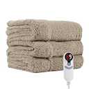 Eydna Electric Heated Blanket 6 Heating Settings & 1-10H Auto Off Twin 62×84 Double Sided Plush Sherpa Ultra-Soft Warm Thick, Machine Washable, Fast Heating, Home Office Brown
