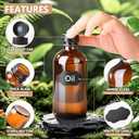 12 Pack 8 oz Amber Glass Boston Bottle With Black Poly Cap, Funnel, Chalk Labels, Pen, Dispensing Bottles for Homemade Vanilla Extract, Essential Oils, Herbal Medicine, Wedding Christmas Decor