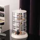 360 Rotating Hair Accessories Organizer, Clear 5-Layers Acrylic Jewelry Box, Bathroom Containers for Headband, Bows, Hair Tie, Cotton Swab Organization for Preppy Women