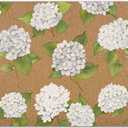 White Hydrangea Floral Door Mat, Hydrangeas Flower Decorative Front Door Mat Outside Entrance, White Hydrangea Artificial Coir Doormat Rugs for Indoor Outdoor Entryway Entry, 17x30 Inch