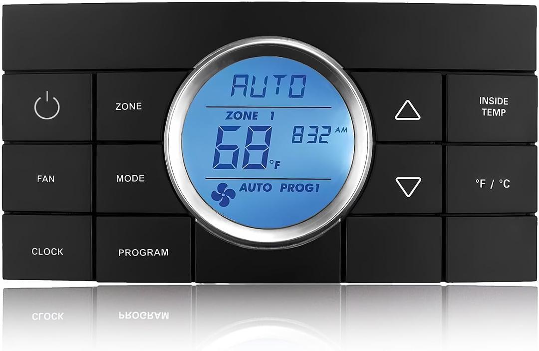 3314082.000 RV Thermostat Multi-Zone Comfort Control Center 2 10-Button Replacement for Dometic CCC2 - Fit for Air Conditoner Series 579,595,600,6308,520,6218xx,457915 and More - Black 3314082.000 RV Thermostat Multi-Zone Comfort Control Center 2 10-Button Replacement for Dometic CCC2 - Fit for Air Conditoner Series 579,595,600,6308,520,6218xx,457915 and More - Black
