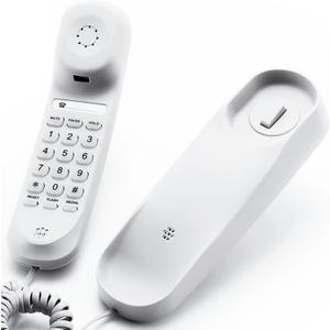 Landline Phone - Durable Corded Phone for The Office. Mini Phone uses HD Sound Chips, Making The Sound Clearer. It is Suitable for Office and Home use, and More, (White)