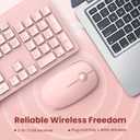 Wireless Keyboard and Mouse Comb, VEILZOR 2.4G Ultra-Slim USB Keyboard Mouse Set, Water-Dropping Keycaps, 12 Shortcuts, Wireless Keyboard for PC Laptop Windows XP/7/8/10, Vista, Mac, Pink