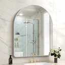 FORBATH Arched Bathroom Mirror 40x30 Inch, Silver Arch Wall Mirror with Aluminum Frame, Arched Mirror for Dresser, Fireplace,Entryway,Home Decor,Hanging or Leaning Against Wall
