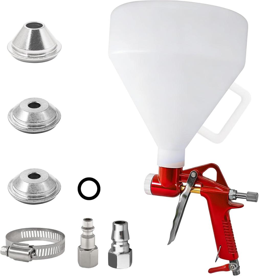 Air Texture Gun, Drywall Hopper Sprayer with 3 Nozzles, 1.5 Gallon