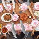 48Pack Mother's Day Decorations Party Supplies include 24 Plates, 24 Napkins for the Mother's Day Party Decorations