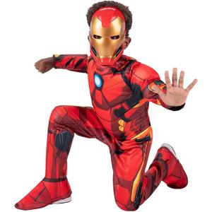 MARVEL Boys Deluxe Iron Man Costume, Kids Tony Stark Superhero Halloween Costume, Child - Officially Licensed