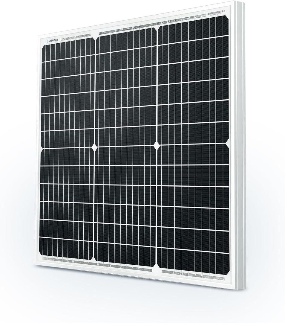 Renogy Solar Panel 50 Watt 12 Volt, High-Efficiency 50W Solar Panel Monocrystalline PV Module Power Charger for RV Marine Rooftop Farm Battery and Other Off-Grid Applications