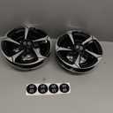 10L0L Golf Cart Wheel Covers Hub Caps for Yamaha, EZGO, Club Car, 8 Inch Snap-on Installation, Set of 4 (Silver-Black)