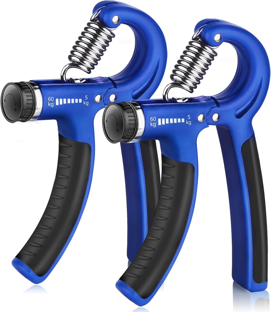 AIXPI Grip Strength Trainer, Hand Grip Exerciser Strengthener with Adjustable Resistance 11-132 Lbs (5-60kg), Forearm Strengthener, Hand Exerciser for Muscle Building and Injury Recover 2 Pack