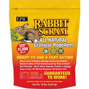 EPIC REPELLENTS Rabbit Scram All Natural Granular Repellent - All-Natural, Animal, People and Pet Safe Granule (10 lb Bag)