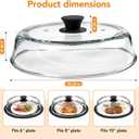10inch Glass Microwave Splatter Cover for Food with Silicone Mat Heat Resistant Plate Splatter Guard Lid with Vent Holes & Easy-Grip Handle BPA Free, Dishwasher Safe