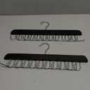 TOPIA HANGER 40 Hooks Belt Tie Hanger Space Saving for Closet, 2 IN 1 Belt Ties Racks Max 60 Belts with 60 Ties Capacity, Curved with Flat Hooks for Belts,Ties,Bras,Closet Organizers and Storage CT70B (Black)