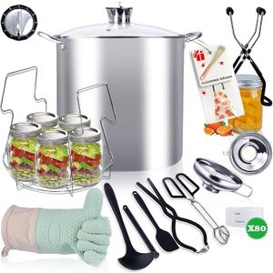 Canning Pot-Canning Supplies Starter Kit, Canning Tool Kits Set for Beginners, Stainless Steel Water Bath Canner Kit with Rack for Canning