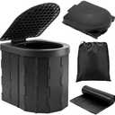 KINSPORY Camping Toilet, Portable Toilet for Adults & Kids, Foldable Potty & Outdoor Emergency Sanitation Products, Trash Can, Stool for Car Truck Camping Travel Hiking Fishing Long Trips