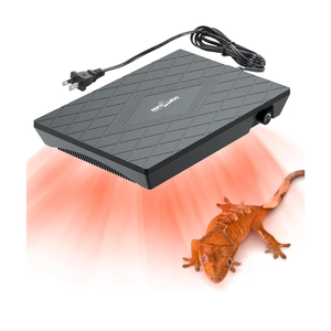 REPTI ZOO Reptile Heat Panel Adjustable Temperature Reptile Heating Plate, Non-Light Heating Solution with Expanded Heating Range for Hermit Crabs/Leopard Geckos/Turtles/Snakes/Lizards