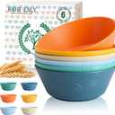 Homienly Unbreakable Cereal Bowls, Wheat Straw Bowl with Textured, 36oz Microwave Safe Plastic Bowls for Kitchen, Party, Large Soup Bowls for Popcorn, Ramen, Salad, Dishwasher Safe (Multi, 6 PCS)