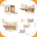 9-Piece Cat Wall Shelves and Perches for Wall, House, Lookout Tower, 2 Sisal Scratching Posts, 5-Step Wall Ladder, 7 Sisal Mat, Ideal Shelves for Wall - Sturdy Cat Wall Shelves for Large Cats