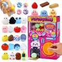 FUFUSQUISHY 30PCS Squishy Capsule Toys for Kids, Mini Vending Machine Toy Set, Soft Stress Relief Squishies Party Favors, Classroom Rewards & Birthday Gifts