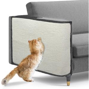 Large Size Cat Scratch Sofa Protector,27.5inch*19.6inch Sisal Couch Protector from Cats/Dogs Scratching for Big Arm Sofa use (Dark Grey/Right Handed)