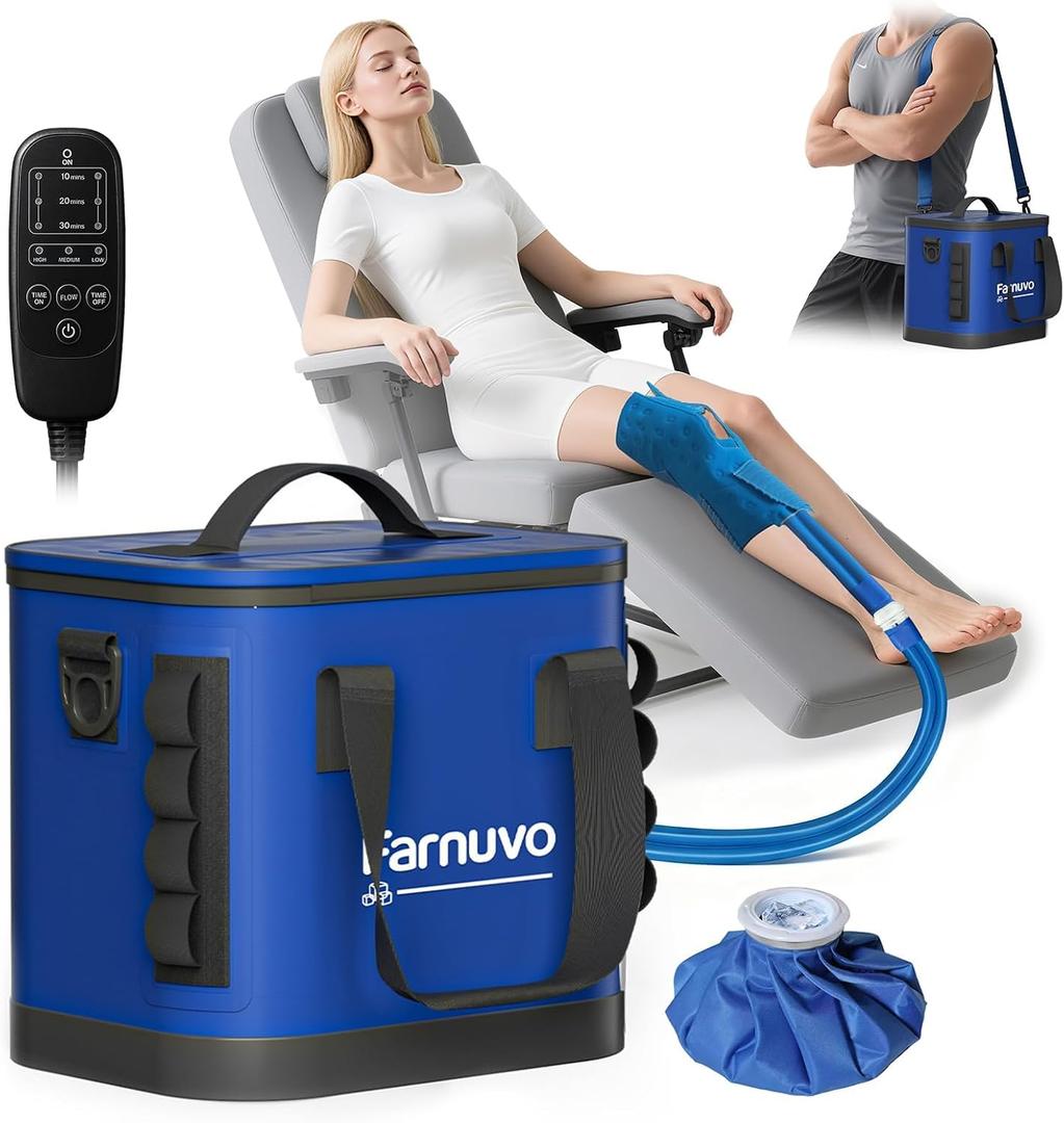 Ice Machine for Knee After Surgery Cold Therapy Cryotherapy Machine with Timer Knee Replacement Surgery (Blue)