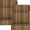 Outdoor High Back Chair Cushion, 2 Pack 44x21 inches Patio Chair Cushions Water Repellent Rocking Cushions Indoor Furniture Seat Pad, Colorful Stripe
