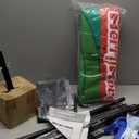 Golf Chipping Game Set : Portable 6-Angle Adjustable Practice Mat Set with 20 Sticky Balls for Indoor Outdoor Family Fun (Golf Club Not Included) (Green)