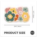 Flower Bath Rug for Bathroom, Super Soft Fluffy Rug Home Floor Mat Floral Carpet Water Absorption Machine Washable Bath Mat for Bedroom and Bathroom, 15.7 x 23.6 Inches, Yellow Flower