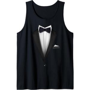 Tuxedo Wedding Special Occasion Bow Tie Tank Top,Small