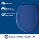 Bemis Classic Colors Slow Close Toilet Seat, Easy Clean Hinges and Durable Plastic Seat, Made in USA, Round, Colonial Blue