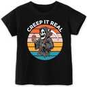 Halloween Shirt for Kids  Cute Skeleton Pumpkin Ghost Holiday T-Shirt for Toddler Boys& Girls, 2T-8T (5-6 Years, Real)