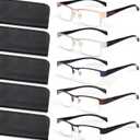 BLS BLUES Reading Glasses Men, Stylish Metal Eyeglasses, Blue Light Readers for Men, Computer Eye Glasses, Cheaters