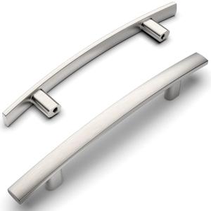 Amerdeco 10 Pack Brushed Satin Nickel 3-3/4 Inch(96mm) Hole Centers Kitchen Cabinet Pulls Hardware Kitchen Handles for Cabinets Cupboard Handles Drawer Pulls ZH0003