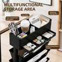 5 Tier Rolling Book Cart Multi-Functional Movable Storage Bookshelves