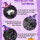 Witch Costume for Girls Aged 3-8 Years Halloween Light Up Skirt with Broom Hat Treat Bag Kids Toddler Girls Dress Up (Purple)