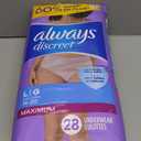 Always Discreet, Incontinence & Postpartum Underwear for Women, Maximum, Large, 28 Count